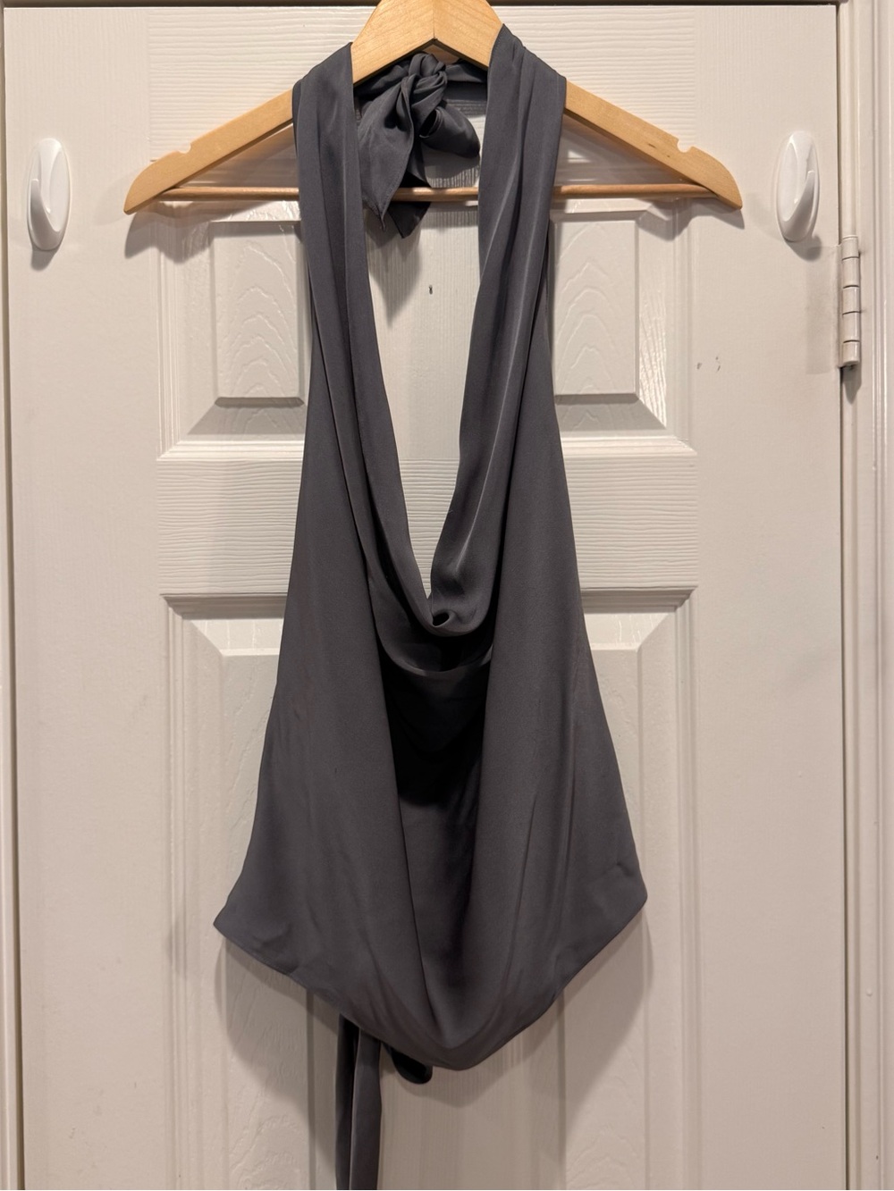 Nouvelle Silk95five Puna Cowl-Neck Halter Top 100% Silk Minimalist Luxury One Sz